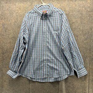 Penningtons Bailes Shirt Men Extra Large Blue Casual Button Down New Check